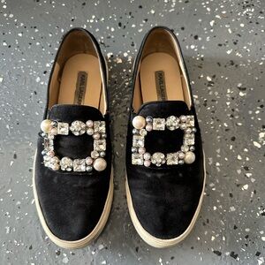 Karl Lagerfeld Dark Navy Embellished Loafers